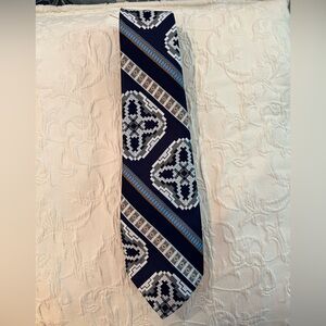 Linea Donatella Blue and White Striped Tie